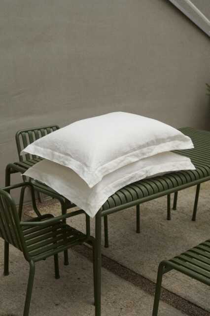Oxford Milky White Linen Pillowcase/Soft & Durable Sham With Classic Border Natural Cover For Bedroom Decor Breathable Comfort - image 1