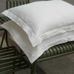 Oxford Milky White Linen Pillowcase/Soft & Durable Sham With Classic Border Natural Cover For Bedroom Decor Breathable Comfort - thumbnail 2