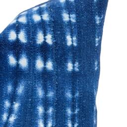 Authentic African Pillow, Handwoven Mudcloth Pillow, Indigo Blue With White Abstract Pillow Cover- Throw Cover, Indigo Pillow 18x18 - thumbnail 2