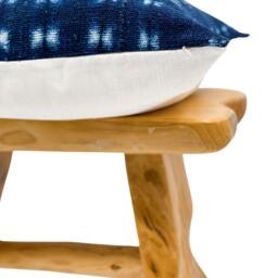Authentic African Pillow, Handwoven Mudcloth Pillow, Indigo Blue With White Abstract Pillow Cover- Throw Cover, Indigo Pillow 18x18 - thumbnail 3