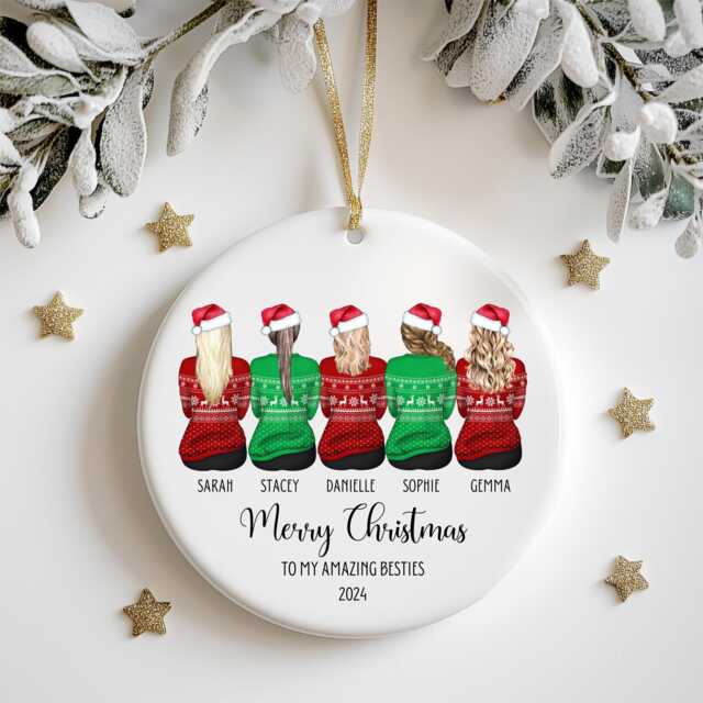 Personalised Christmas Bauble For Best Friends, Ornament Besties, Secret Santa Gift Friends - image 1