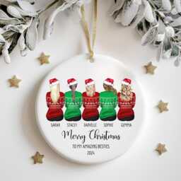 Personalised Christmas Bauble For Best Friends, Ornament Besties, Secret Santa Gift Friends - thumbnail 1
