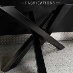 Straw Bundle Table Legs Handmade Steel Dining Frame - thumbnail 2