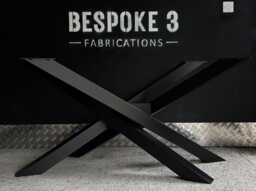 Straw Bundle Table Legs Handmade Steel Dining Frame - thumbnail 1