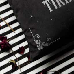 Dead Tired Gothic Cushion Cover & Insert - Alternative Home Decor Dark Humour Throw Pillow Spooky Halloween Homeware Witchy Gift Idea - thumbnail 3