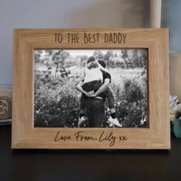 Personalised Best Daddy Photo Frame- Engraved Wooden Frame - Fathers Day Gift Birthday Gift For Dad Custom Picture - thumbnail 1