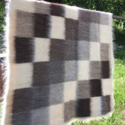 Handwoven Sheep Wool Blanket King Size Liznyk Rug - thumbnail 2