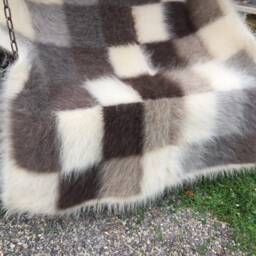 Black White Wool Blanket Queen??, ??Outdoor Berber Bulky??, ??Scandinavian Decorative Plaid?? - thumbnail 2