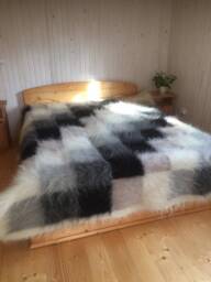 Black White Wool Blanket Queen??, ??Outdoor Berber Bulky??, ??Scandinavian Decorative Plaid?? - thumbnail 1