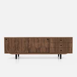 Mid-Century Sideboard, Dresser, Commode, Credenza Made Of Walnut Vaneer - Livlo Os03 - thumbnail 1