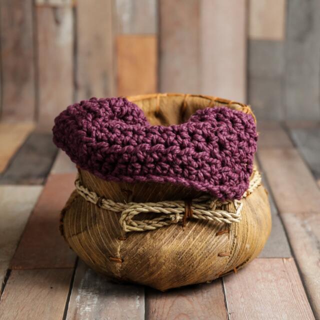 Chunky Plum Purple Baby Blanket Newborn Photography Prop - image 1