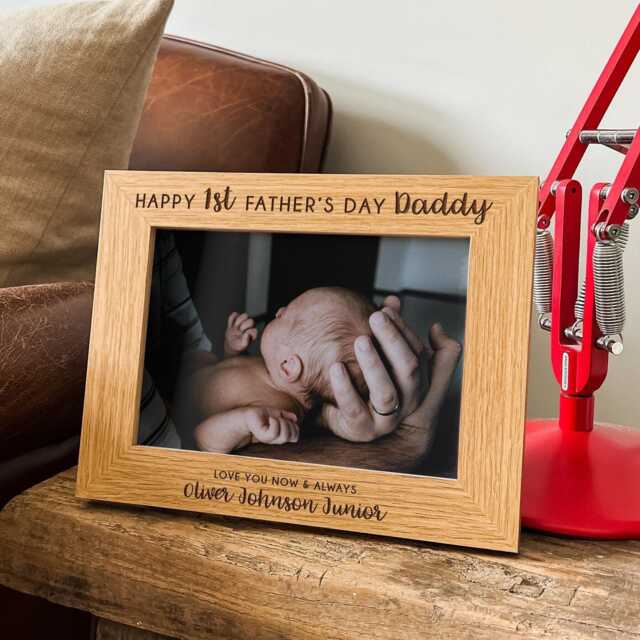 Customized Dad Photo Frame - Perfect Birthday & Fathers Day Gift From Son Or Daughter - Personalised Picture For Best Ever - image 1