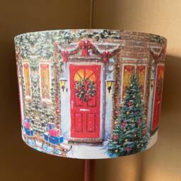 Christmas Lampshade, Snowy Cottage No 2, Children's Night Light , Christmas Lights Free Gift