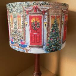 Christmas Lampshade, Snowy Cottage No 2, Children's Night Light , Christmas Lights Free Gift - thumbnail 2