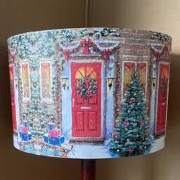 Christmas Lampshade, Snowy Cottage No 2, Children's Night Light , Christmas Lights Free Gift - thumbnail 3