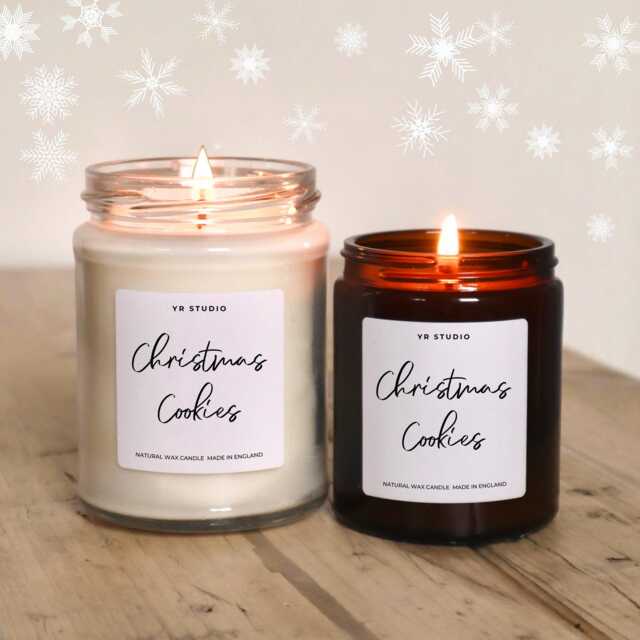 Christmas Cookies Candle Gift, Rustic Decor Candle, Festive Scents, Gift, Secret Santa Gift - image 1