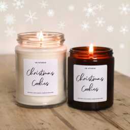 Christmas Cookies Candle Gift, Rustic Decor Candle, Festive Scents, Gift, Secret Santa Gift - thumbnail 1