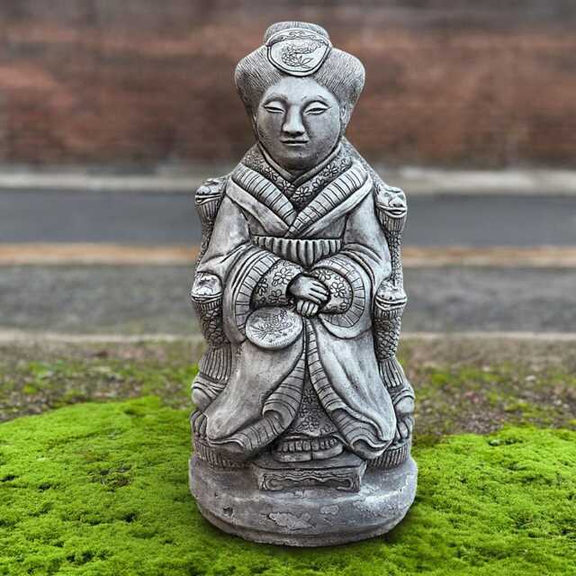 Handmade Concrete Geisha Statue Stone Chinese Woman Figure Outdoor Lady Sculpture Cement Ornament Zen Garden Decor Lover Gift - image 1