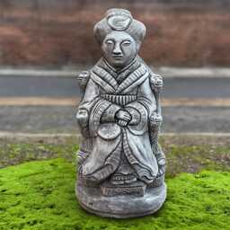Handmade Concrete Geisha Statue Stone Chinese Woman Figure Outdoor Lady Sculpture Cement Ornament Zen Garden Decor Lover Gift - thumbnail 1