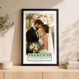 Black A1 A2 A3 A4 Slim Brushed Wood Photo Frame Modern Gallery Wall Art Home D??cor - thumbnail 2