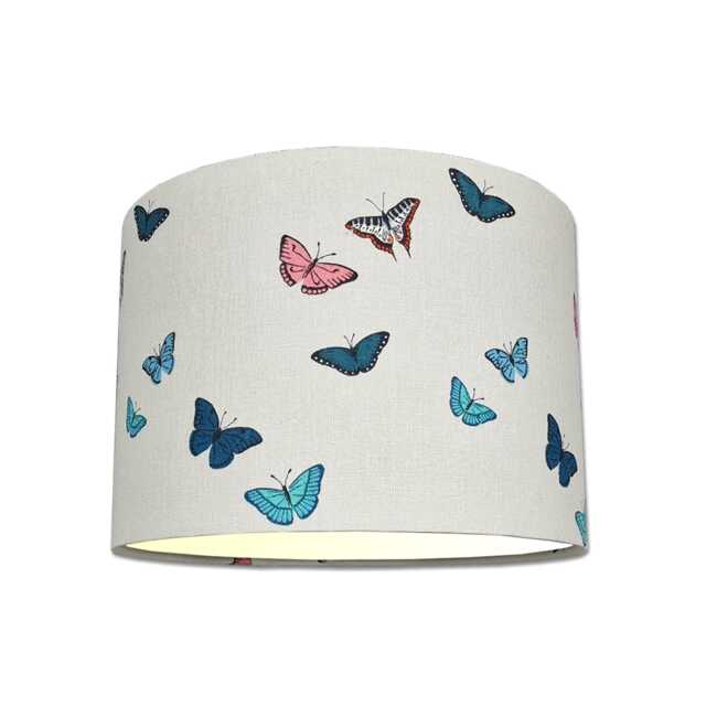 Lampshades in Sophie Allport Butterflies Grey Fabric Handmade Free Delivery - image 1