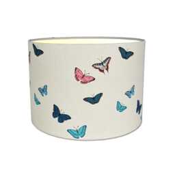 Lampshades in Sophie Allport Butterflies Grey Fabric Handmade Free Delivery - thumbnail 2