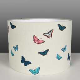 Lampshades in Sophie Allport Butterflies Grey Fabric Handmade Free Delivery - thumbnail 4