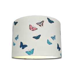 Lampshades in Sophie Allport Butterflies Grey Fabric Handmade Free Delivery