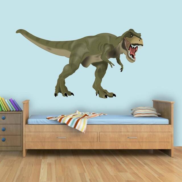 T Rex - Dinosaur Wall Decal Kids Room Decor Tyrannosaurus Jaws Reusable Fabric Vwaq-Caw1 - image 1