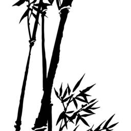 Bamboo Wall Vinyl Sticker - Large Art Decor Stalk Set Door Home Design Decal Black Leaf Diy Adhesive Tropic Mural - thumbnail 2