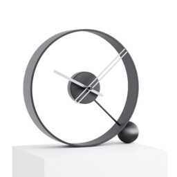Luxury Silent Metal Desk Clock - Endless, Sculptural Ring, Modern Home Office Decor - thumbnail 4
