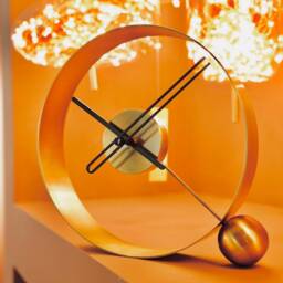 Luxury Silent Metal Desk Clock - Endless, Sculptural Ring, Modern Home Office Decor - thumbnail 3