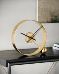 Luxury Silent Metal Desk Clock - Endless, Sculptural Ring, Modern Home Office Decor