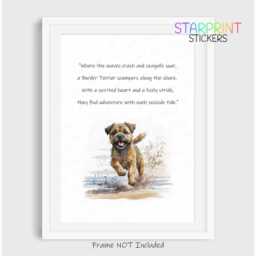 Border Terrier Dog Print, Beach Poem Unframed A4 Fun Novelty Quote, Lovely Wall Art/Gift Birthday Xmas Poster - thumbnail 2