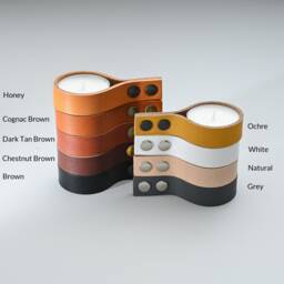 Leather Tealight Candle Holder - thumbnail 3