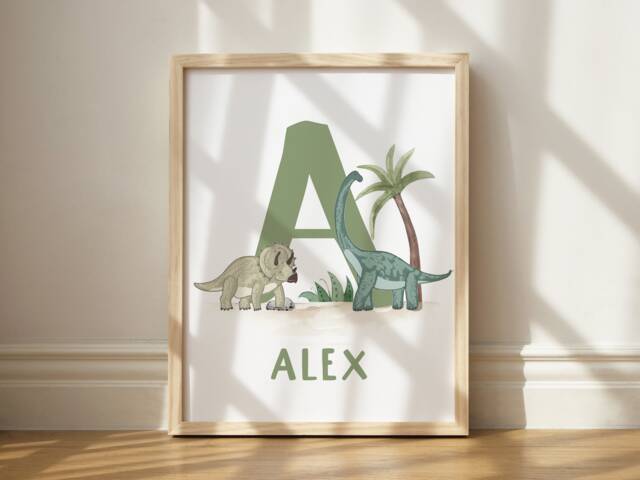 Dinosaur Prints, Nursery Decor, Boys Bedroom Wall Art, Bedroom, Playroom - image 1