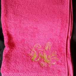 Embroidered Afghan Dog Hand Towel Gold Accent Gift - thumbnail 4