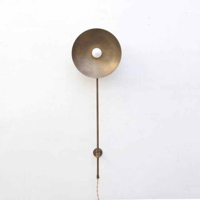 Plug-In Wall Sconce, Brass Sconce Light, Light E-26, No.0495 - image 1