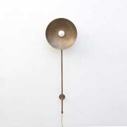 Plug-In Wall Sconce, Brass Sconce Light, Light E-26, No.0495