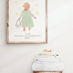 Psalms 139 Christian Nursery Print Printed & Shipped - Modern Scripture Decor Bible Verse Prints Christmas Gift - thumbnail 2