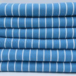"Blue Towel, Striped Towel, Bohemian Towel, Hammam Peshtemal, Turkish Towel, 37""x70" - thumbnail 3