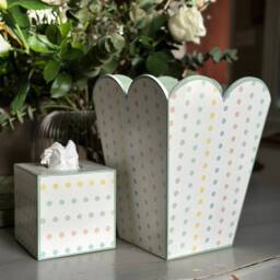 Scalloped Wastepaper Basket. Bedroom, Dressing Room Or Nursery Bin. Powder Room Trash - thumbnail 3