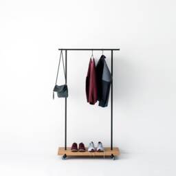 Small Clothes Rack On Wheels Made Of Massiv Wood - thumbnail 1