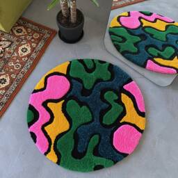 Tufted 3D Rug, Modern Funny Bedroom Aesthetic Cute Personalized Living Room Floor Mat - thumbnail 3