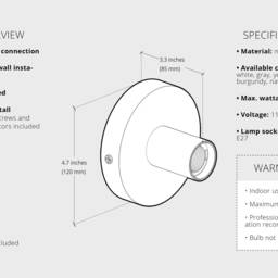 Ove Wall Mount Light Fixture Burgundy - thumbnail 2