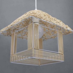 "House-Shaped Pendant Light, Decorative Room Ceiling Lighting, Width 11.8"" Or 15.7" - thumbnail 2