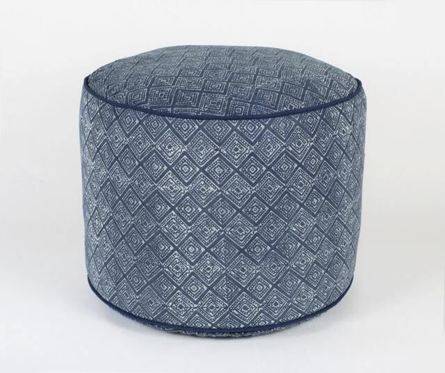Handspun Hmong Indigo Batik Ottoman Pouf Hill Tribe Ethnic Pillow - 18x14 - image 1