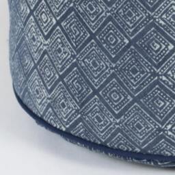 Handspun Hmong Indigo Batik Ottoman Pouf Hill Tribe Ethnic Pillow - 18x14 - thumbnail 3