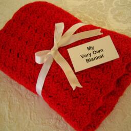Valentine's Red Hand Crocheted Baby Or Toddler Blanket - thumbnail 2