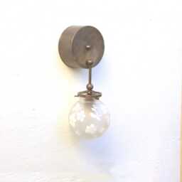 Brass Wall Sconce Light - Light Sconce With Sand-Blasting Glass Shade, Ul Listed, No.0179 - thumbnail 2